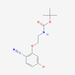 molecular formula C14H17BrN2O3 B8160251 Tert-butyl 2-(5-bromo-2-cyanophenoxy)ethylcarbamate 