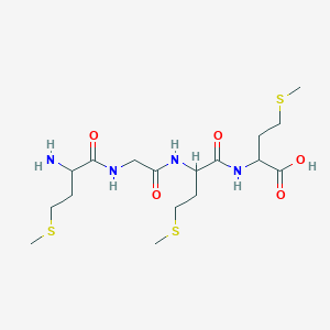 molecular formula C17H32N4O5S3 B081604 2-[[2-[[2-[(2-Amino-4-methylsulfanylbutanoyl)amino]acetyl]amino]-4-methylsulfanylbutanoyl]amino]-4-methylsulfanylbutanoic acid CAS No. 14517-45-4
