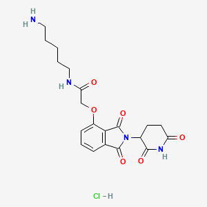 molecular formula C20H25ClN4O6 B8160765 N-(5-Aminopentyl)-2-((2-(2,6-dioxopiperidin-3-yl)-1,3-dioxoisoindolin-4-yl)oxy)acetamide hydrochloride 