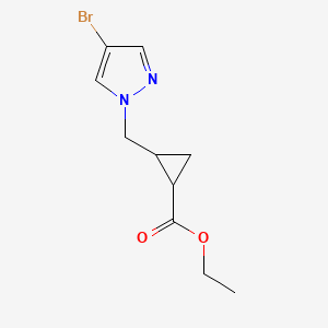 molecular formula C10H13BrN2O2 B8160782 Ethyl 2-[(4-bromo-1H-pyrazol-1-yl)methyl]cyclopropanecarboxylate 