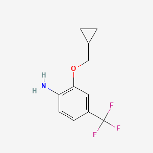 molecular formula C11H12F3NO B8161377 2-(Cyclopropylmethoxy)-4-(trifluoromethyl)aniline 