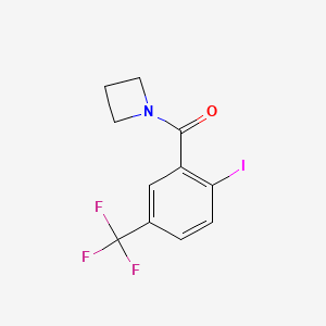 molecular formula C11H9F3INO B8162125 Azetidin-1-yl(2-iodo-5-(trifluoromethyl)phenyl)methanone 