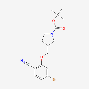 molecular formula C17H21BrN2O3 B8162138 tert-Butyl 3-((5-bromo-2-cyanophenoxy)methyl)pyrrolidine-1-carboxylate 
