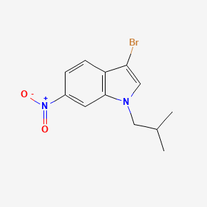molecular formula C12H13BrN2O2 B8162206 3-bromo-1-isobutyl-6-nitro-1H-indole 