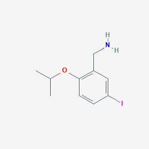 molecular formula C10H14INO B8162388 (5-Iodo-2-isopropoxyphenyl)methanamine 