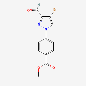 molecular formula C12H9BrN2O3 B8163052 Methyl 4-(4-bromo-3-formyl-1H-pyrazol-1-yl)benzoate 