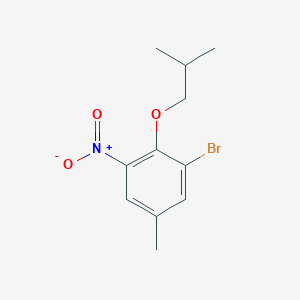 molecular formula C11H14BrNO3 B8163755 1-Bromo-2-isobutoxy-5-methyl-3-nitrobenzene 