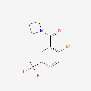 molecular formula C11H9BrF3NO B8163855 Azetidin-1-yl(2-bromo-5-(trifluoromethyl)phenyl)methanone 