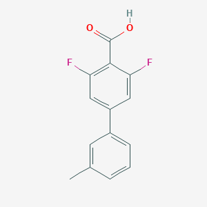 molecular formula C14H10F2O2 B8164526 3,5-Difluoro-3'-methyl-[1,1'-biphenyl]-4-carboxylic acid 