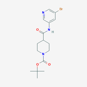 molecular formula C16H22BrN3O3 B8164605 tert-Butyl 4-((5-bromopyridin-3-yl)carbamoyl)piperidine-1-carboxylate 