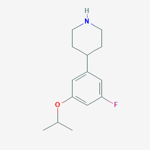 molecular formula C14H20FNO B8164657 4-(3-Fluoro-5-isopropoxyphenyl)piperidine 