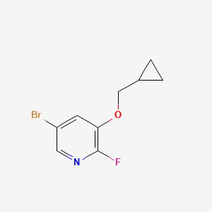 molecular formula C9H9BrFNO B8164661 5-Bromo-3-(cyclopropylmethoxy)-2-fluoropyridine 