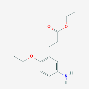 molecular formula C14H21NO3 B8164745 Ethyl 3-(5-amino-2-isopropoxyphenyl)propanoate 
