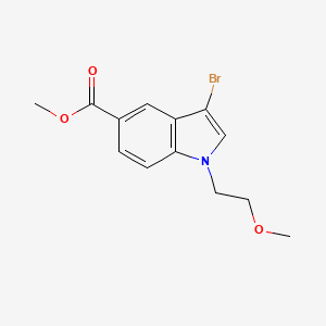 molecular formula C13H14BrNO3 B8165007 Methyl 3-bromo-1-(2-methoxyethyl)-1H-indole-5-carboxylate 
