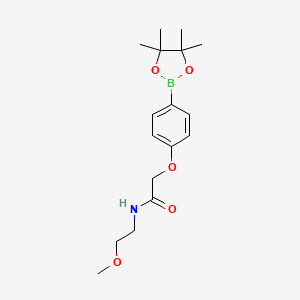 molecular formula C17H26BNO5 B8165442 N-(2-methoxyethyl)-2-(4-(4,4,5,5-tetramethyl-1,3,2-dioxaborolan-2-yl)phenoxy)acetamide 
