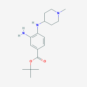 molecular formula C17H27N3O2 B8165540 tert-Butyl 3-amino-4-((1-methylpiperidin-4-yl)amino)benzoate 