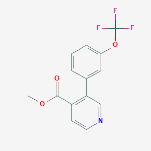 molecular formula C14H10F3NO3 B8165553 Methyl 3-(3-(trifluoromethoxy)phenyl)isonicotinate 