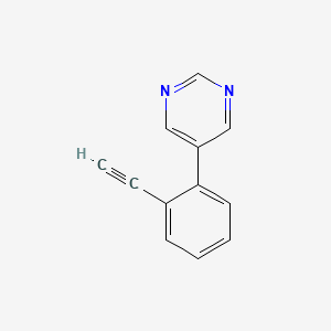 molecular formula C12H8N2 B8165665 5-(2-Ethynylphenyl)pyrimidine 