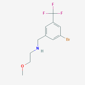 molecular formula C11H13BrF3NO B8165714 N-(3-Bromo-5-(trifluoromethyl)benzyl)-2-methoxyethanamine 