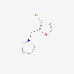 molecular formula C9H12BrNO B8165780 1-((3-Bromofuran-2-yl)methyl)pyrrolidine 