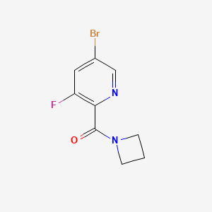 molecular formula C9H8BrFN2O B8165905 Azetidin-1-yl(5-bromo-3-fluoropyridin-2-yl)methanone 