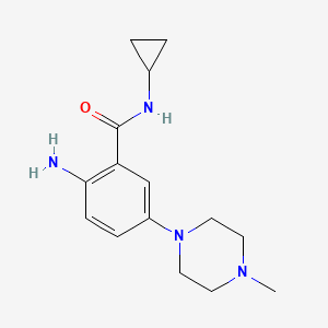molecular formula C15H22N4O B8166198 2-Amino-N-cyclopropyl-5-(4-methylpiperazin-1-yl)benzamide 