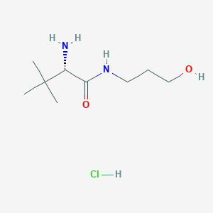 molecular formula C9H21ClN2O2 B8166327 (S)-2-Amino-N-(3-hydroxypropyl)- 3,3-dimethylbutyramide hydrochloride 