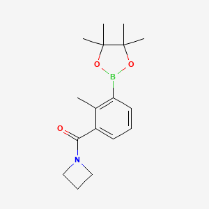 molecular formula C17H24BNO3 B8166669 Azetidin-1-yl(2-methyl-3-(4,4,5,5-tetramethyl-1,3,2-dioxaborolan-2-yl)phenyl)methanone 