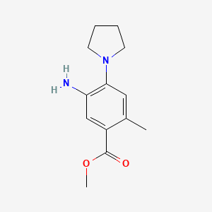 molecular formula C13H18N2O2 B8166798 Methyl 5-amino-2-methyl-4-(pyrrolidin-1-yl)benzoate 