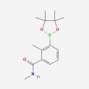 molecular formula C15H22BNO3 B8167452 N,2-Dimethyl-3-(4,4,5,5-tetramethyl-1,3,2-dioxaborolan-2-yl)benzamide 