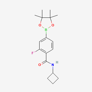 molecular formula C17H23BFNO3 B8167750 N-cyclobutyl-2-fluoro-4-(4,4,5,5-tetramethyl-1,3,2-dioxaborolan-2-yl)benzamide 