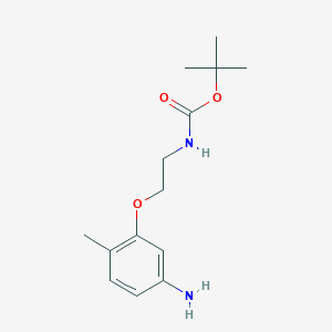 molecular formula C14H22N2O3 B8167834 tert-Butyl (2-(5-amino-2-methylphenoxy)ethyl)carbamate 
