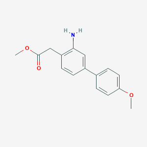 molecular formula C16H17NO3 B8168096 Methyl 2-(3-amino-4'-methoxy-[1,1'-biphenyl]-4-yl)acetate 