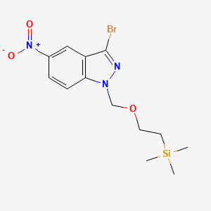 molecular formula C13H18BrN3O3Si B8169019 3-Bromo-5-nitro-1-((2-(trimethylsilyl)ethoxy)methyl)-1H-indazole 