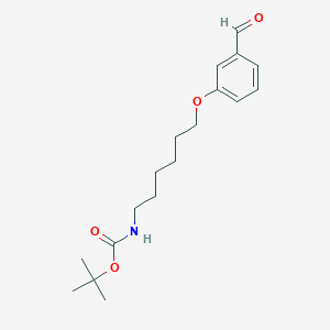 molecular formula C18H27NO4 B8169322 tert-Butyl (6-(3-formylphenoxy)hexyl)carbamate 