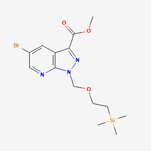 molecular formula C14H20BrN3O3Si B8169749 Methyl 5-bromo-1-((2-(trimethylsilyl)ethoxy)methyl)-1H-pyrazolo[3,4-b]pyridine-3-carboxylate 