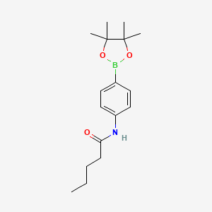 molecular formula C17H26BNO3 B8170934 N-(4-(4,4,5,5-tetramethyl-1,3,2-dioxaborolan-2-yl)phenyl)pentanamide 