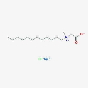molecular formula C16H33ClNNaO2 B081713 (Carboxymethyl)dodecyldimethylammonium chloride, sodium salt CAS No. 11140-78-6