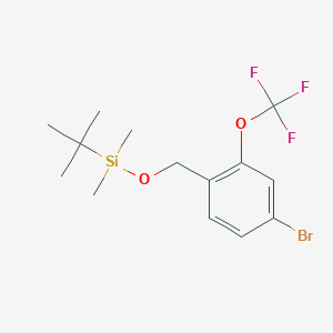 molecular formula C14H20BrF3O2Si B8171346 Benzene, 4-bromo-1-[[[(1,1-dimethylethyl)dimethylsilyl]oxy]methyl]-2-(trifluoromethoxy)- CAS No. 220996-82-7