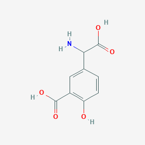 molecular formula C9H9NO5 B081744 5-[氨基(羧基)甲基]-2-羟基苯甲酸 CAS No. 13015-31-1