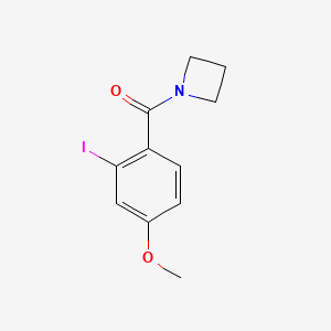 molecular formula C11H12INO2 B8174991 Azetidin-1-yl(2-iodo-4-methoxyphenyl)methanone 