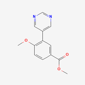 molecular formula C13H12N2O3 B8175286 Methyl 4-methoxy-3-(pyridin-3-yl)benzoate 