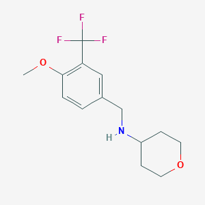 molecular formula C14H18F3NO2 B8175510 N-(4-Methoxy-3-(trifluoromethyl)benzyl)tetrahydro-2H-pyran-4-amine 