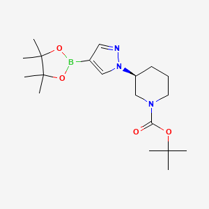 molecular formula C19H32BN3O4 B8175602 tert-butyl (3S)-3-[4-(4,4,5,5-tetramethyl-1,3,2-dioxaborolan-2-yl)pyrazol-1-yl]piperidine-1-carboxylate 