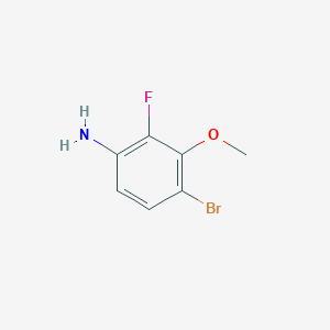 molecular formula C7H7BrFNO B8175632 4-Bromo-2-fluoro-3-methoxyaniline 