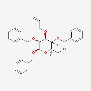molecular formula C30H32O6 B8175729 Benzyl 3-O-allyl-2-O-benzyl-4,6-O-benzylidene-beta-D-glucopyranoside 
