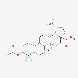 molecular formula C32H50O4 B081760 9-Acetyloxy-5a,5b,8,8,11a-pentamethyl-1-prop-1-en-2-yl-1,2,3,4,5,6,7,7a,9,10,11,11b,12,13,13a,13b-hexadecahydrocyclopenta[a]chrysene-3a-carboxylic acid CAS No. 10376-50-8