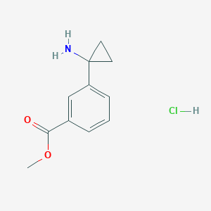 molecular formula C11H14ClNO2 B8176079 Methyl 3-(1-aminocyclopropyl)benzoate hydrochloride 