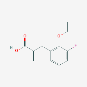 molecular formula C12H15FO3 B8176404 3-(2-Ethoxy-3-fluorophenyl)-2-methylpropanoic acid 
