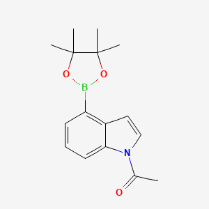 molecular formula C16H20BNO3 B8176488 1-(4-(4,4,5,5-Tetramethyl-1,3,2-dioxaborolan-2-yl)-1H-indol-1-yl)ethanone 